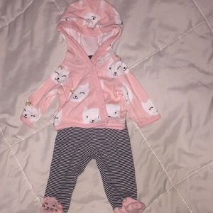 Two pieces jacket top with matching footed pants